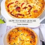 Pinterest image for a homemade quiche from scratch.