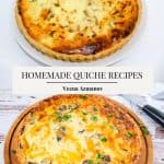 Pinterest image for a homemade quiche from scratch.