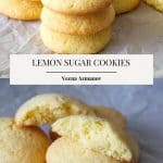 Pinterest image for lemon sugar cookies.
