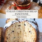 Pinterest image for Italian Christmas Fruit Bread Panettone.
