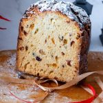 Baked Panettone bread sliced.