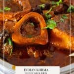 Pinterest image for beef korma.