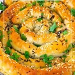 Pinterest image for Spanakopita Spiral with Spinach and Feta Cheese.