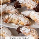 Pinterest image for Marzipan Almond Crescent Cookies.