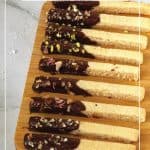 Pinterest image for shortbread chocolate Sticks.