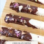 Pinterest image for shortbread chocolate Sticks.