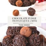 Pinterest image for chocolate fudge Truffle balls.
