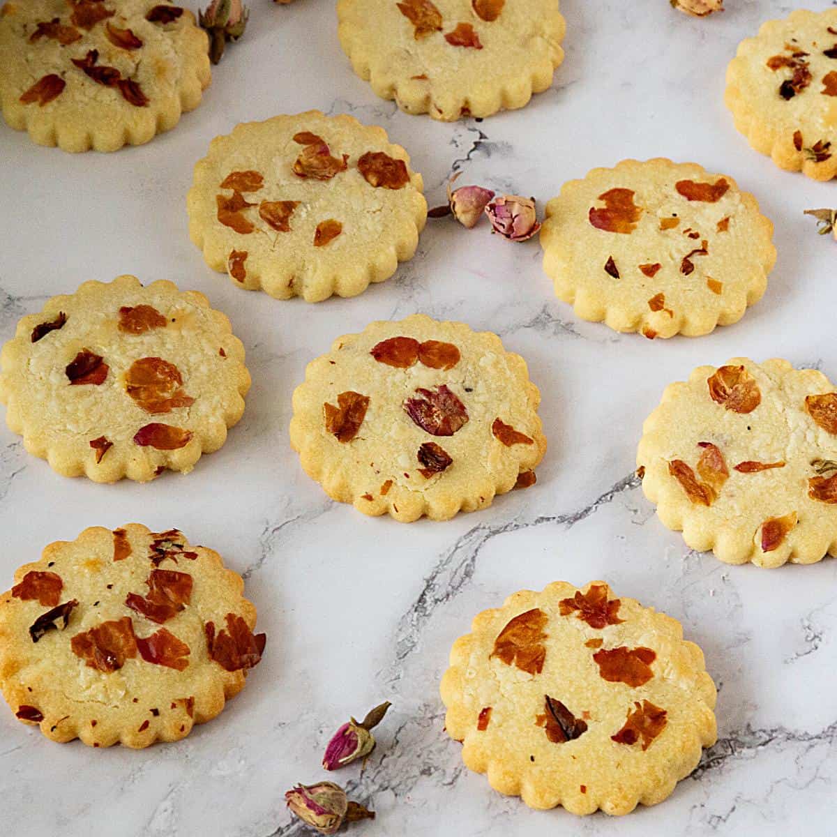 Shortbreads cookies on the table.