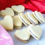 Heart-shaped cookies on the table.