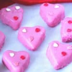 Valentines day gift box candies on the table.