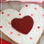 Pinterest image for Valentine's Gift Giant Heart Linzer torte.
