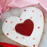 Heart Shaped torte on the table.