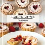 Pinterest image for raspberry jam tartlets.