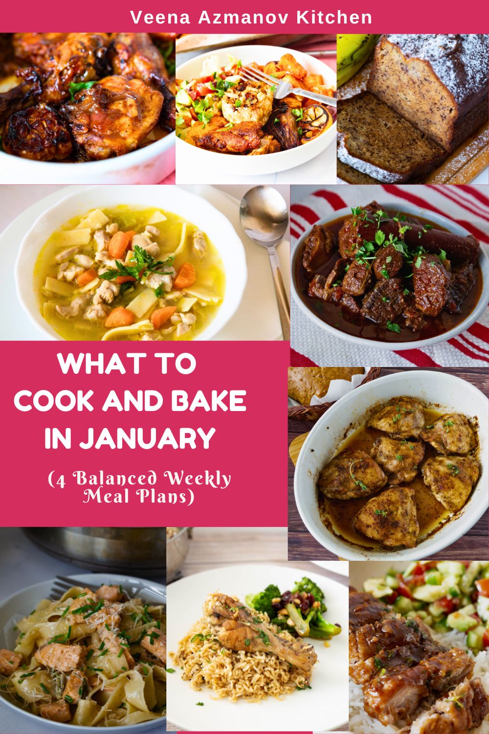Pinterest image for what to cook and bake in January.