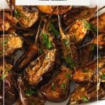 Pinterest image for Baby Roasted Eggplant.