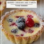Pinterest image for berry cheesecake tarts.