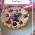 Pinterest image for berry cheesecake tarts.