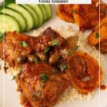 Pinterest image for Mediterranean chicken with Olives.