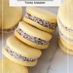 Pinterest image for Dulce De Leche Sandwich Cookies.