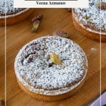 Pinterest image for pistachio tarts.