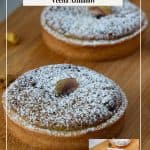 Pinterest image for pistachio tarts.