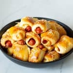 Mini sausage rolls with mini wieners.
