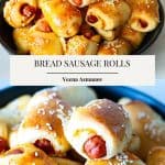 Pinterest image for mini sausage rolls.