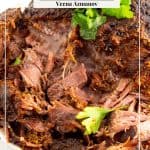 Pinterest image for Slow Cooked Beef Brisket.