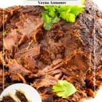 Pinterest image for Slow Cooked Beef Brisket.