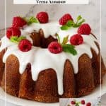 Pinterest image for lemon raspberry bundt cake.