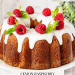 Pinterest image for Lemon raspberry cake.