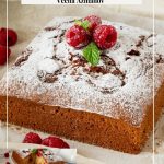 Pinterest image for raspberry swirl cake.