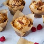 Muffins with lemon raspberry on the table.