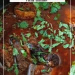 Pinterest image for beef tagine in slow cooker.