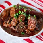 beef tagine in a serving bowl.