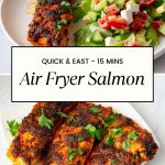 Pinterest image for Air Fryer Salmon in 15 Mins.