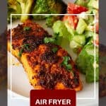 Pinterest image for Air Fryer Salmon in 15 Mins.