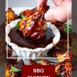 Pinterest image for BBQ chicken wings.