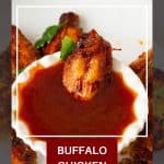 Pinterest image for buffalo chicken wings in air fryer.