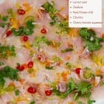 Pinterest image for fish carpaccio homemade.