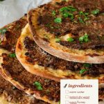 Pinterest image for Lahmacun Turkish Pizza.