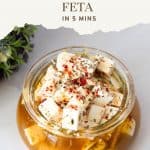 Pinterest image for Marinated Feta Cheese.
