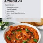 Pinterest image for Roasted Red Pepper Spread.