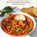 Pinterest image for Roasted Red Pepper Spread.