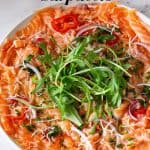Pinterest image for salmon carpaccio.