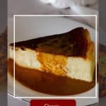 Pinterest image for Basque Burnt Cheesecake Recipe.