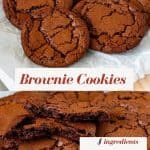 Pinterest image for making brownie cookies.