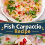 Pinterest image Fish Carpaccio - Raw Fish Appetizers.