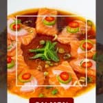 Pinterest image for salmon crudo.