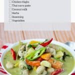 Pinterest image for Thai Green Curry Chicken Recipe.